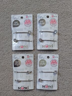 scunci Silver Cubic Zirconia Bobby Pin Pack - Clear Stones
